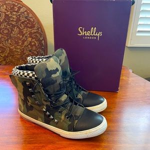 Shellys London Camouflage High Top Sneakers
